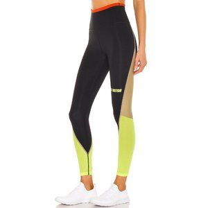 P.E Nation Opponent Two-Tone Leggings 25" / Medium / Neon Green Black Tights NWT